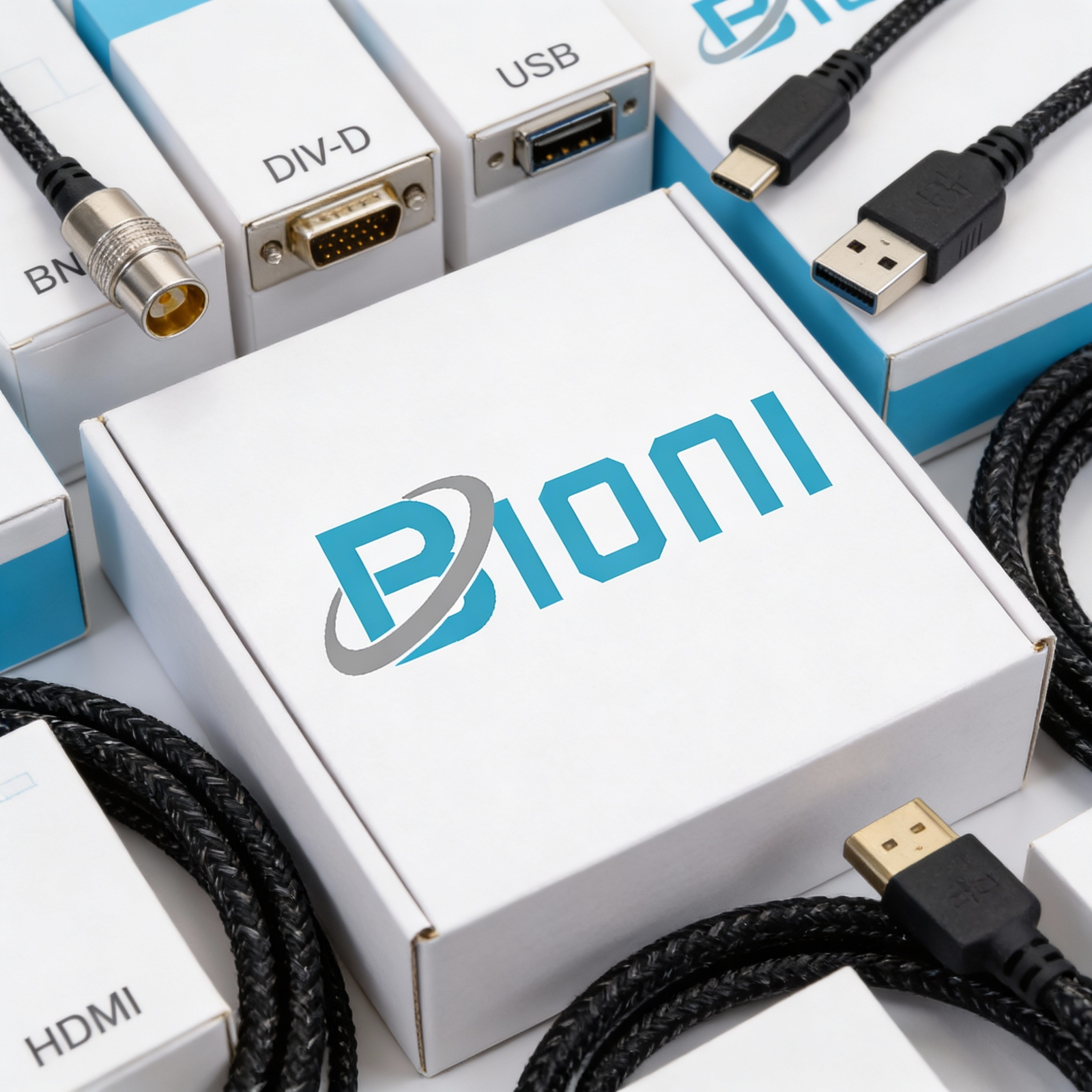 Bioni medical-grade cables — SDI, HDMI, USB-C, DVI-D, fibre for hospitals, day surgeries, and veterinary clinics